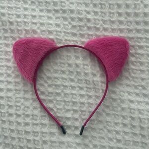 Pink fluffy cat ears